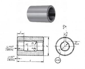 Втулка поддерживающая d40, D71, L100мм к оправкам для горизонтально-фрезерных станков ГОСТ15072-75 "CNIC"