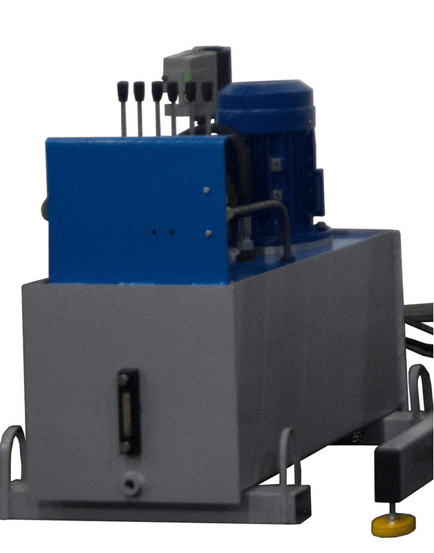 IRONMAC Press 150/HP Universal  Гидростанция оснащена 6-поточным насосным агрегатом  Обеспечивает регулировку усилия гидроцилиндров в диапазоне от 1 до 8 тонн и позволяет разделять пресс на 6 зон склеивания 